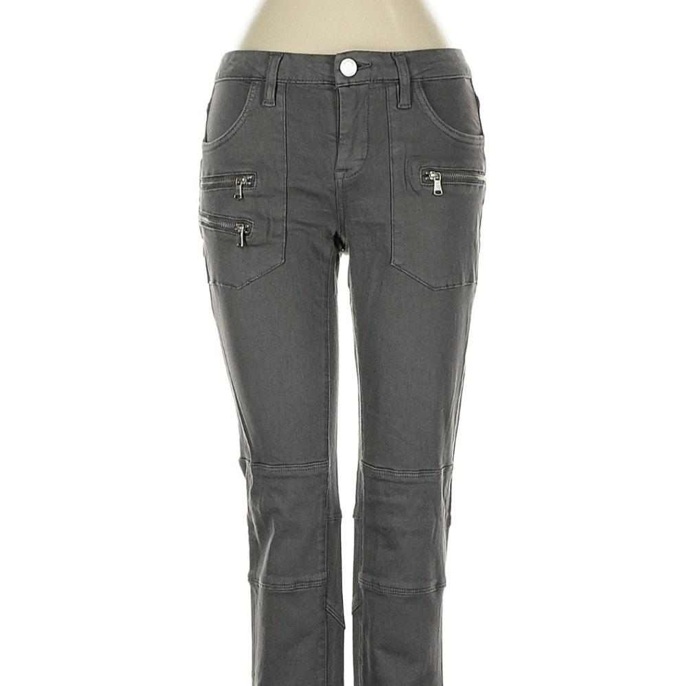 BLANK NYC Nordstrom Gray Moto Skinnies Asymmetrical Zippers Size 27